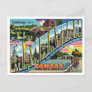 Kansas Vintage Travel uit Manhattan Briefkaart