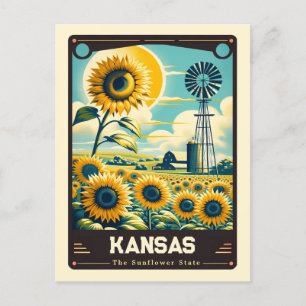 Kansas   Vintage van patriottische spirit Briefkaart