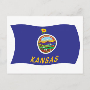 Kansas Vlag Ansichtkaart Briefkaart