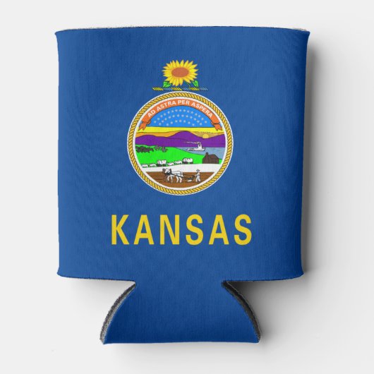 Kansas vlag blikjeskoeler (Voorkant)