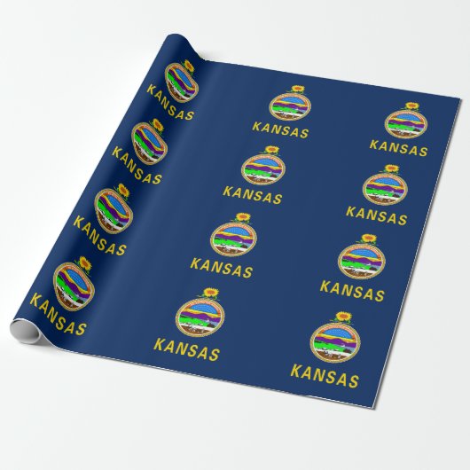 Kansas vlag cadeaupapier (Uitgerold)