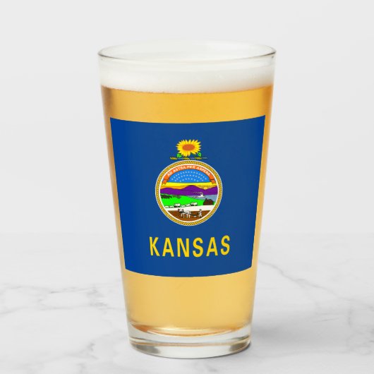 Kansas vlag glas (Voorkant gevuld)