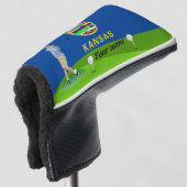 Kansas vlag golfheadcover (3/4 voorkant)