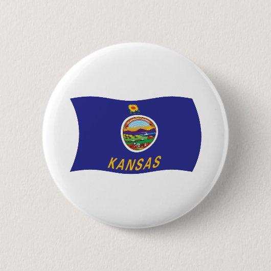Kansas Vlag Knop Ronde Button 5,7 Cm (Voorkant)