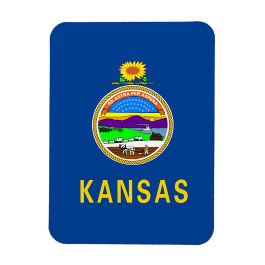 Kansas vlag magneet (Verticaal)