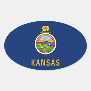 Kansas vlag ovale sticker