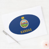 Kansas vlag ovale sticker (Envelop)