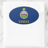Kansas vlag ovale sticker (Tas)