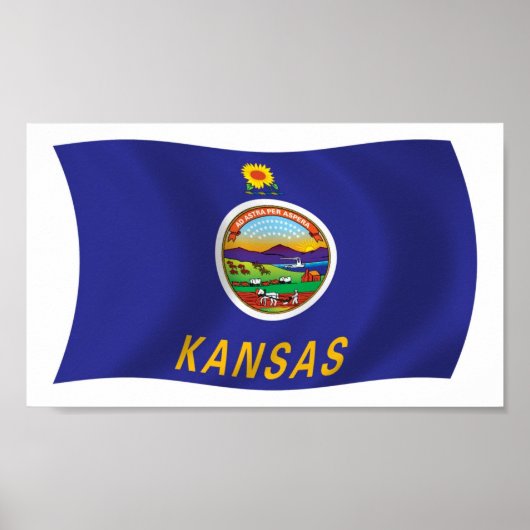 Kansas Vlag Poster Print (Voorkant)