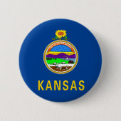 Kansas vlag ronde button 5,7 cm (Voorkant)