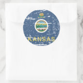  KANSAS-vlag Ronde Sticker (Tas)