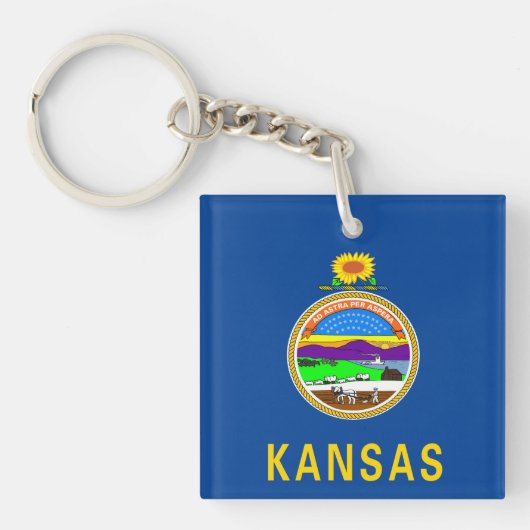 Kansas vlag sleutelhanger (voorkant)
