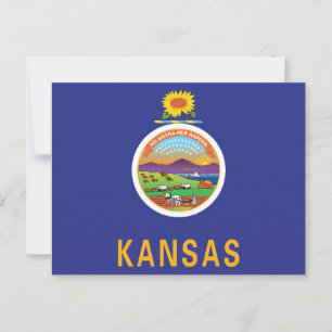 Kansas Vlag Zonnebloem Zegel & Ad Astra Souvenir Briefkaart