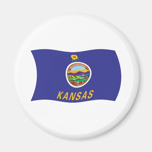Kansas Vlagmagneet Magneet (Voorkant)