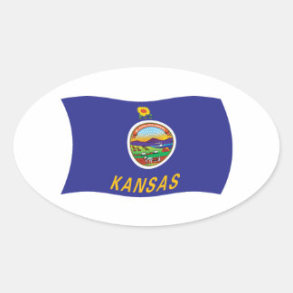 Kansas Vlagsticker Ovale Sticker