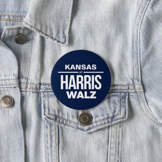 Kansas voor Harris Walz Ronde Button 7,6 Cm (In situ)