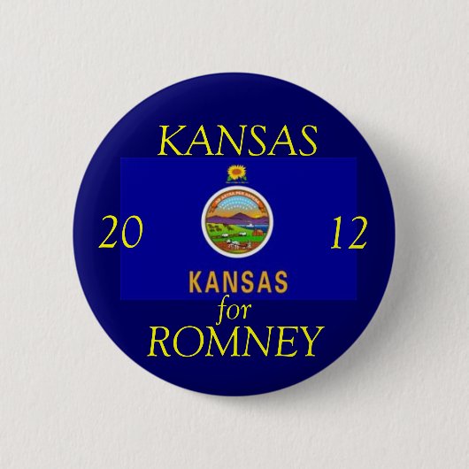 Kansas voor Romney 2012 Ronde Button 5,7 Cm (Voorkant)