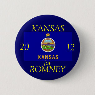Kansas voor Romney 2012 Ronde Button 5,7 Cm