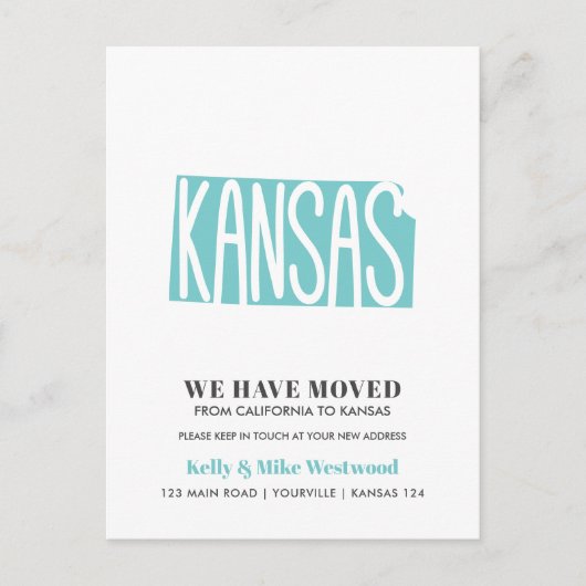 KANSAS We hebben het nieuwe adres naar nieuwe star Briefkaart (Voorkant)