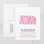 KANSAS We hebben verplaatst Nieuw adres Nieuw Home Briefkaart (Voorkant / Achterkant)