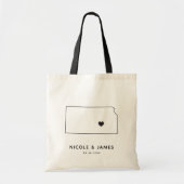 Kansas Wedding Welcome Bag Tas, Zwarte Kaart Tote Bag (Voorkant)