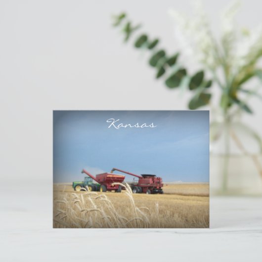 Kansas Wheat Harvest Briefkaart (Staand voorkant)