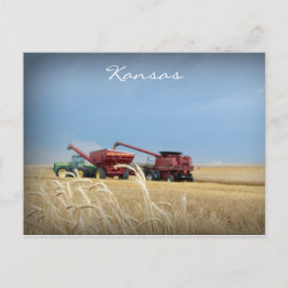Kansas Wheat Harvest Briefkaart