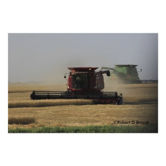 Kansas Wheat Harvest Photo Enlargement Foto Afdruk (Voorkant)
