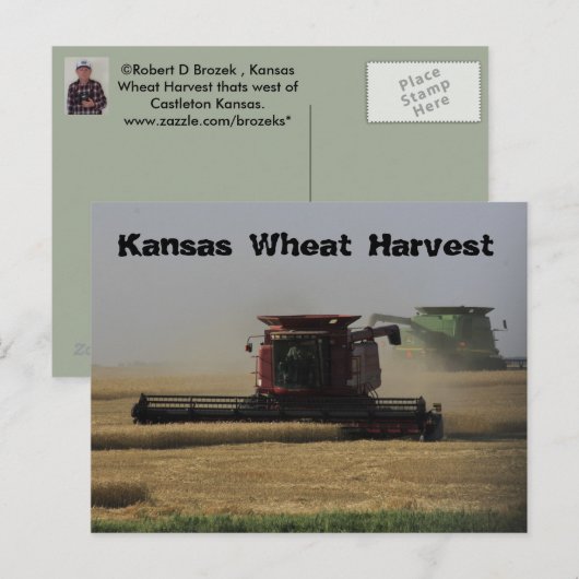 Kansas Wheat Harvest Post Card Briefkaart (Voorkant / Achterkant)