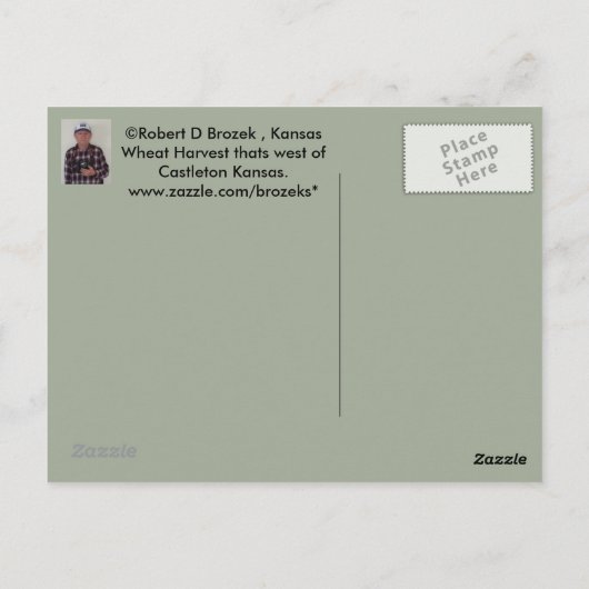 Kansas Wheat Harvest Post Card Briefkaart (Achterkant)