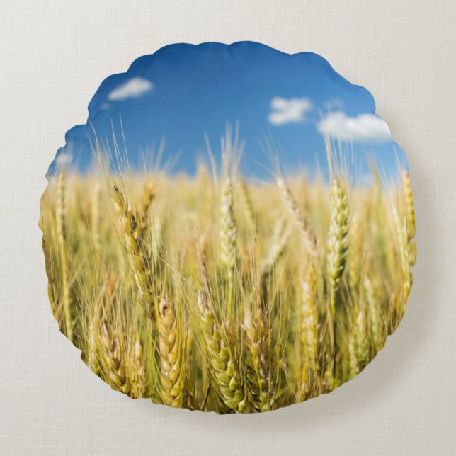 Kansas Wheat Rond Kussen (Voorkant)