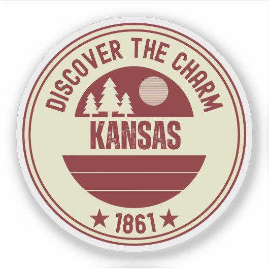 Kansas Wheat State - Zonnebloem Cadeau Sticker (Voorkant)
