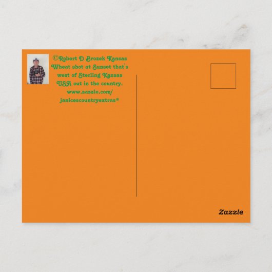 Kansas Wheat Sunset silhouette Briefkaart (Achterkant)
