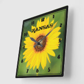 Kansas Wild Sunflower Closeup Square Clock Vierkante Klok (Hoek)