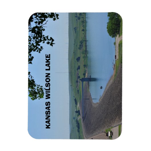 Kansas Wilson Lake Dam Square Magnet Magneet (Verticaal)