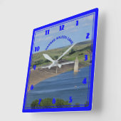 Kansas Wilson Lake met blauw water CLOCK Vierkante Klok (Hoek)