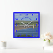 Kansas Wilson Lake met blauw water CLOCK Vierkante Klok (Huis)