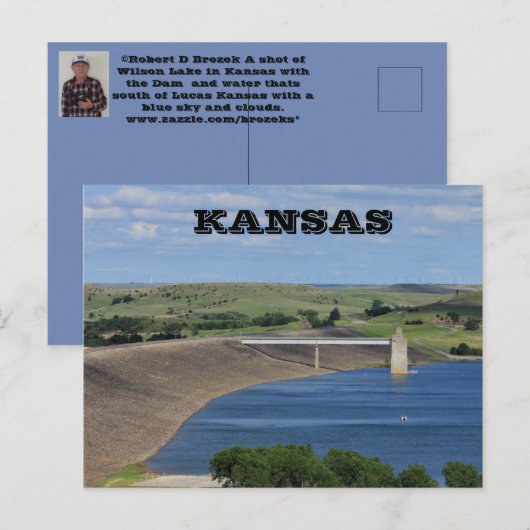 Kansas Wilson Lake South of Lucas Ks Post Card Briefkaart (Voorkant / Achterkant)