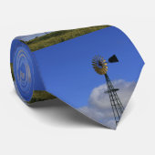 Kansas Windmill met STROPDAS van wolken en hemel (Opgerold)