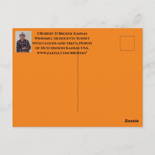 Kansas Windmill Silhouette Sunset Post Kaart (Achterkant)