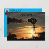 Kansas Windmill Silhouette Sunset Post Kaart (Voorkant / Achterkant)