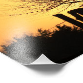 Kansas Windmill Silhouette Sunset with clouds Phot Foto Afdruk (Hoek)