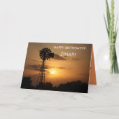 Kansas Windmill Sunset Birthday KAART (Voorkant)