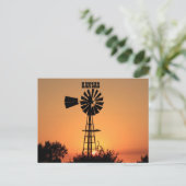 Kansas Windmill Sunset Briefkaart (Staand voorkant)