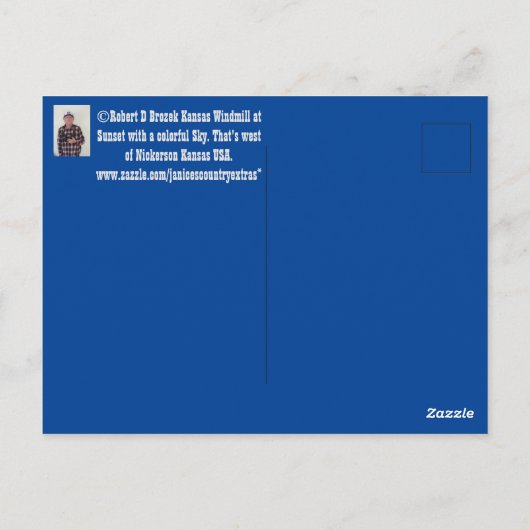 Kansas Windmill Sunset Briefkaart (Achterkant)