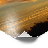 Kansas Windmill Sunset, Clouds Photo Enlargement Foto Afdruk (Hoek)