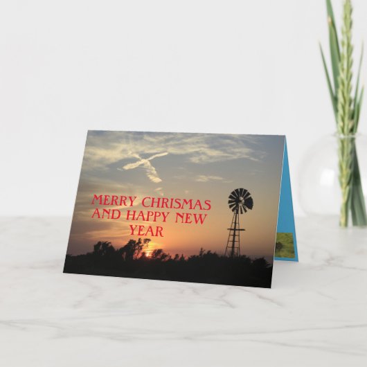 Kansas Windmill Sunset Cross Kaart (Voorkant)