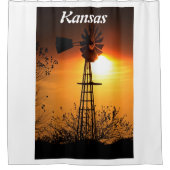 Kansas Windmill Sunset Douchegordijn (Voorkant)