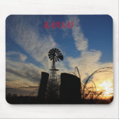 Kansas Windmill Sunset Muismat (Voorkant)