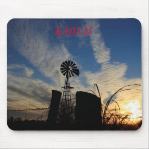 Kansas Windmill Sunset Muismat